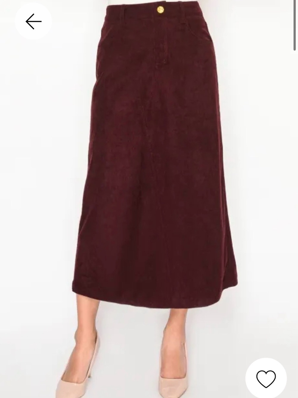 Yal New York Burgundy Midi Skirt Size Medium New With Tags